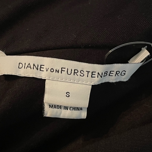 DVF Diane Von Furstenberg Black Faux Wrap Parker Ruched Jersey Dress siz… - Picture 7 of 9